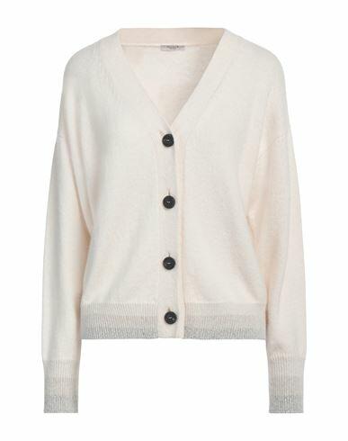 Peserico Woman Cardigan Cream Virgin Wool, Silk, Cashmere, Viscose, Metallic fiber Cover