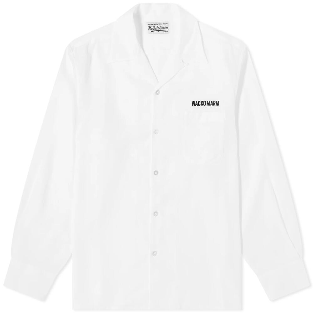 Wacko Maria Men's 50's Embroidered Logo Shirt in White Cover