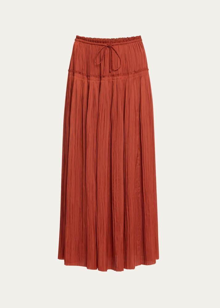 Ulla Johnson Malia Pleated Drawstring Maxi Skirt Cover