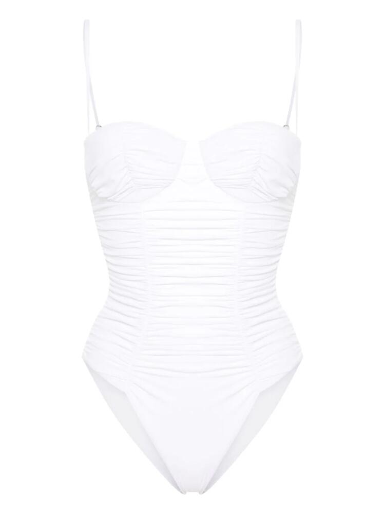 Ermanno Scervino draped sweetheart-neck swimsuit - White Cover