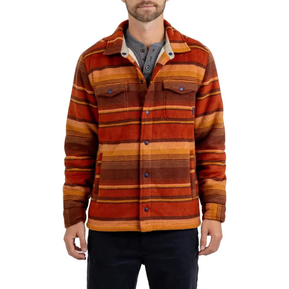 Rainforest Edgewood Bonded Fleece Shirt Jacket in Orange Ombre Stripe Cover