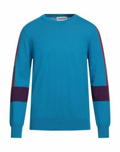 Bikkembergs Man Sweater Azure Cotton, Polyester Cover