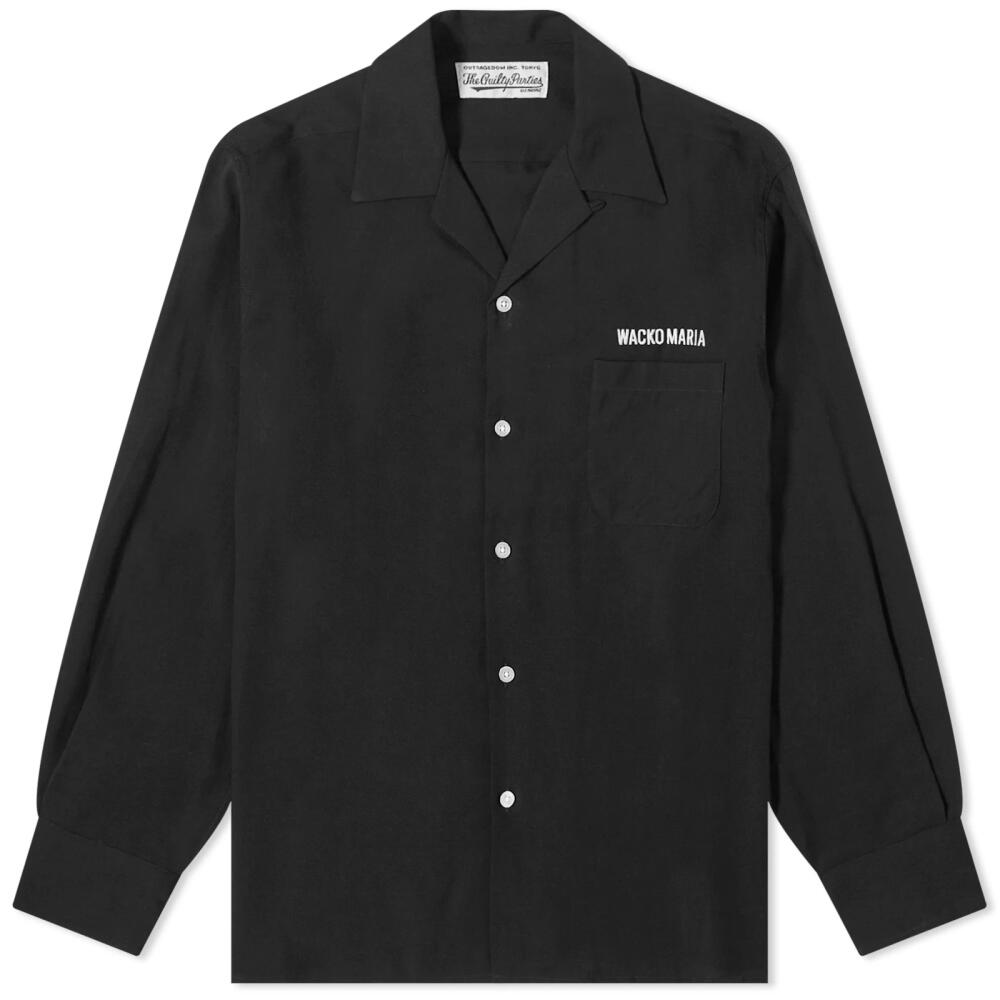 Wacko Maria Men's 50's Embroidered Logo Shirt in Black Cover