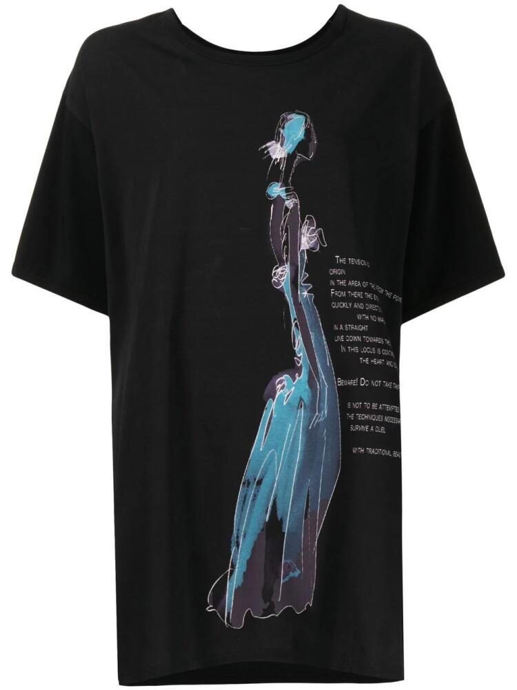 Yohji Yamamoto graphic-print T-shirt - Black Cover