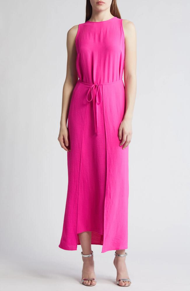 Vince Camuto Tie Front Faux Wrap Dress in Hot Pink Cover