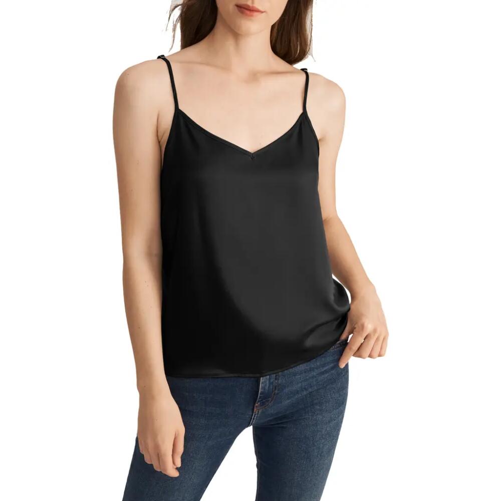 Lilysilk V Neckline Silk Camisole with Spaghetti Straps in Black Cover