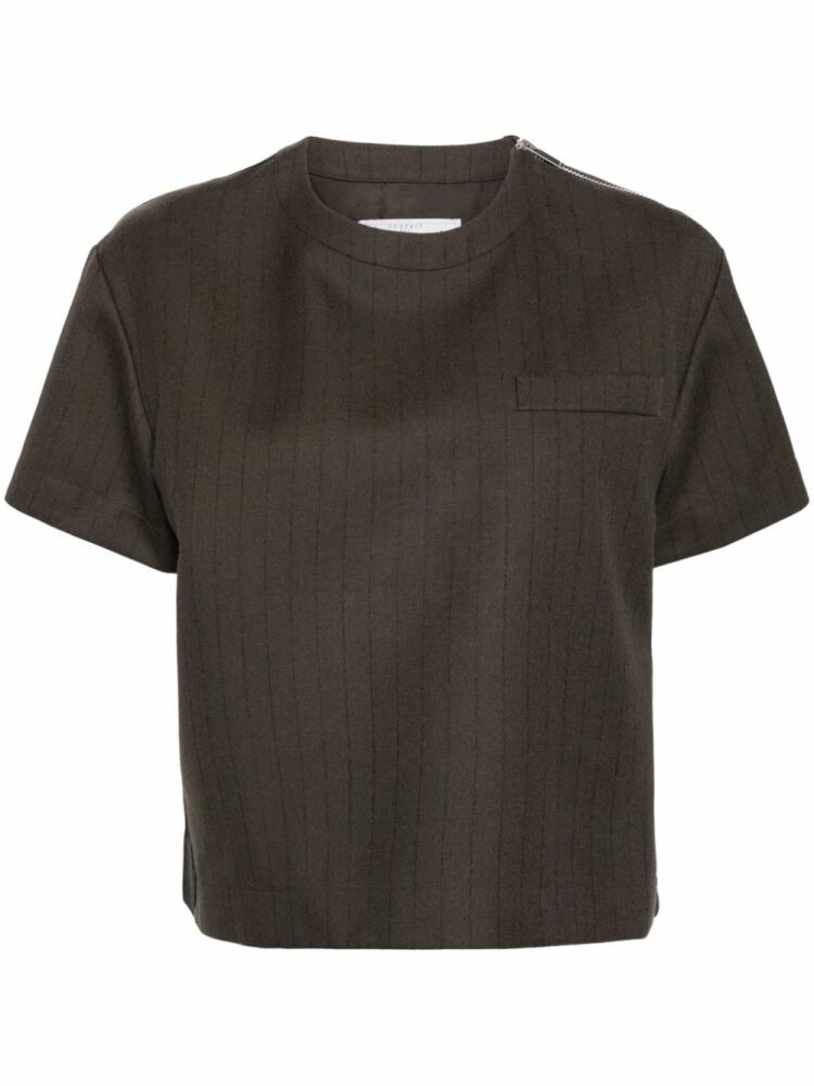 sacai panelled T-shirt - Brown Cover