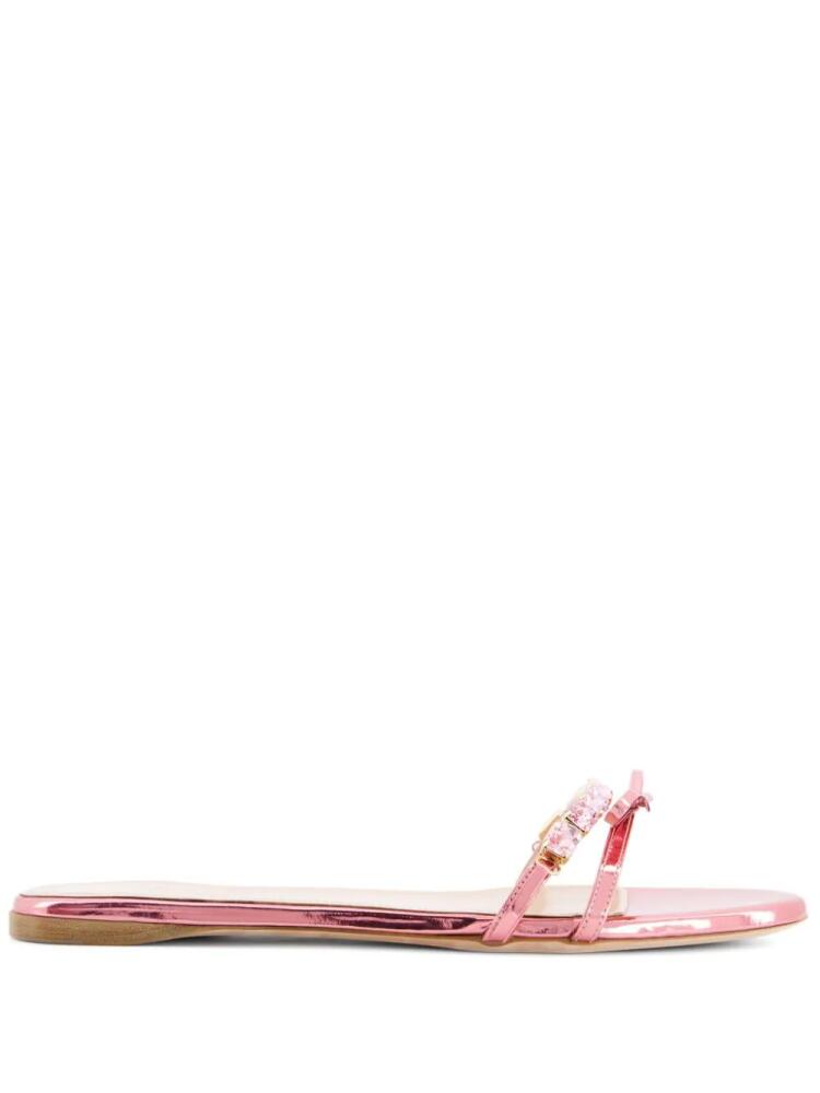 Giambattista Valli crystal-embellished leather slides - Pink Cover