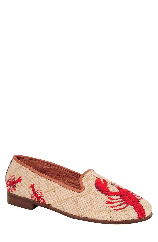 ByPaige BY PAIGE Needlepoint Lobster Flat in Red/Tan Cover