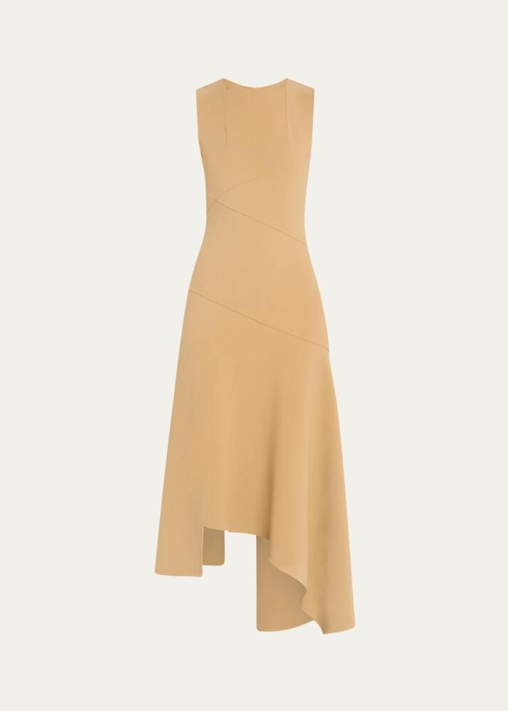 Michael Kors Collection Handkerchief Sheath Midi Wool Dress Cover