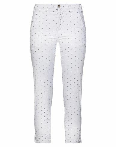 40weft Woman Pants White Cotton, Elastane Cover