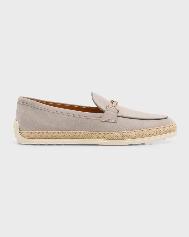 Tod's Gomma Suede T-Ring Espadrille Driver Loafers Cover