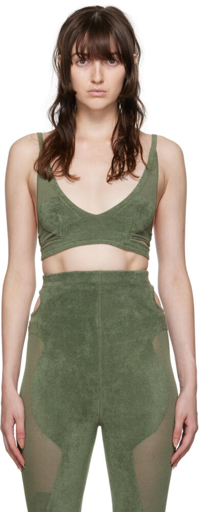 Dion Lee Khaki Chenille Intarsia Bra Cover