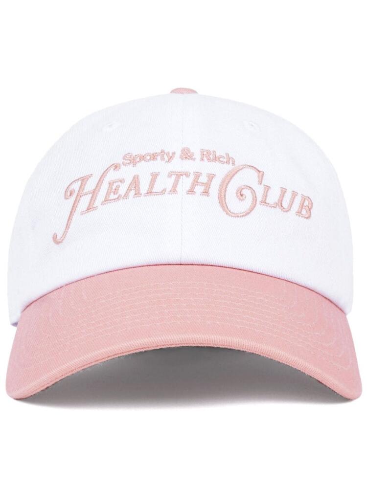 Sporty & Rich Rizzoli logo-embroidered baseball cap - White Cover