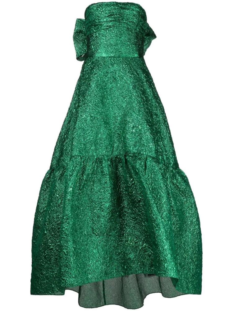 Bambah bow-detail tiered maxi dress - Green Cover