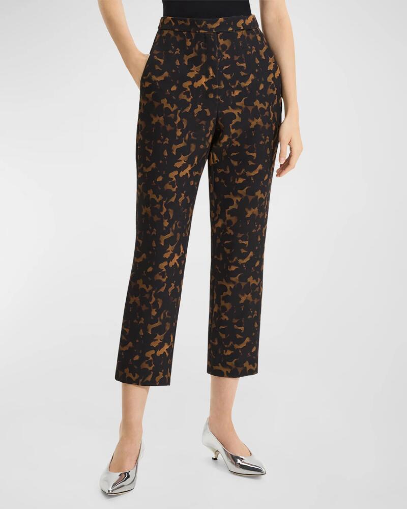 Theory High-Waist Tortoise Crepe Slim Crop Pants Cover