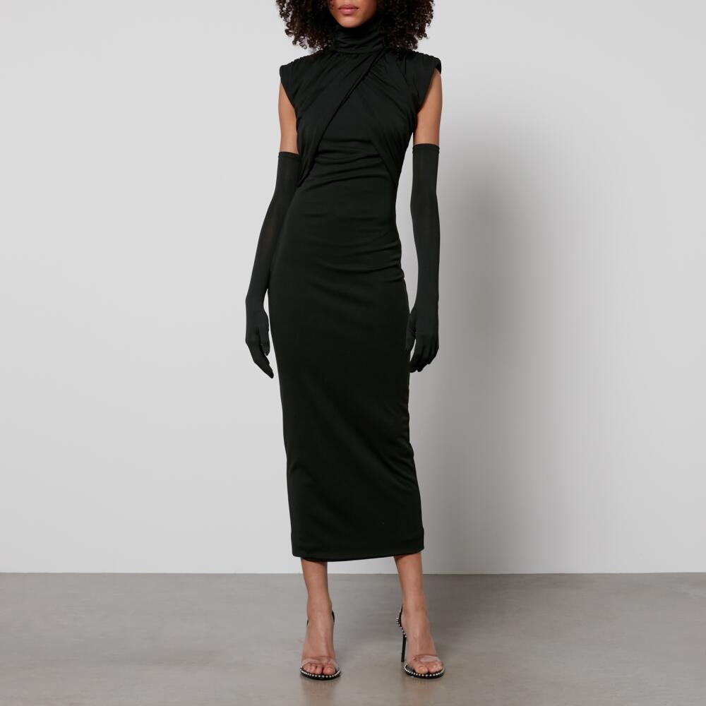 De La Vali Metropolitan High-Neck Jersey Midi Dress Cover