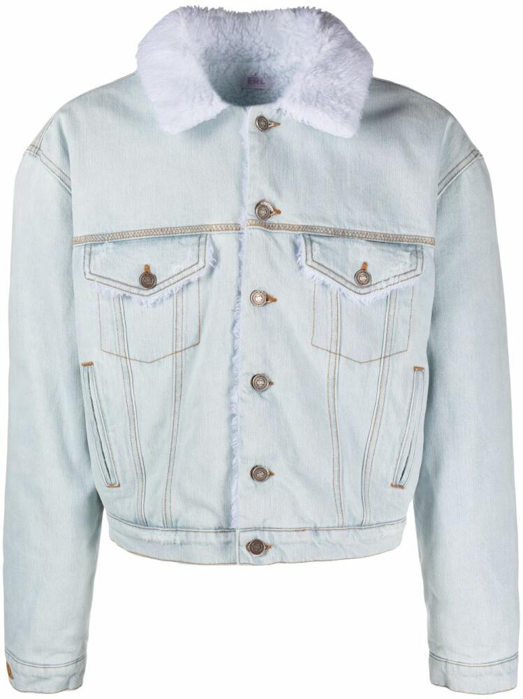 ERL faux-fur collar denim jacket - Blue Cover