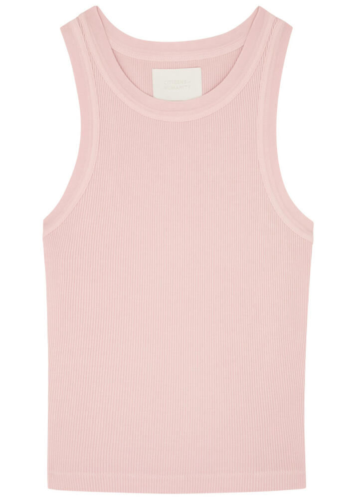 Citizens OF Humanity Isabel Ribbed Stretch-jersey Tank - Light Pink Cover