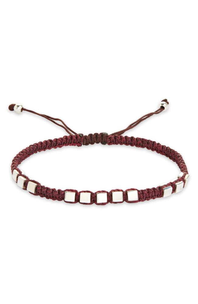 Caputo & Co. Eleven Silver Macramé Bracelet in Burgundy Cover