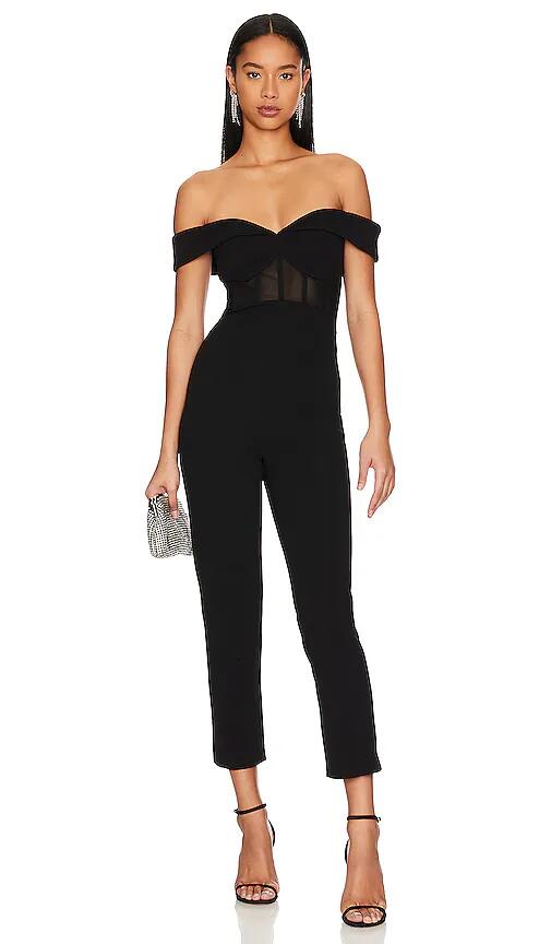 MISHA Colby Bonded Jumpsuit in Black Cover