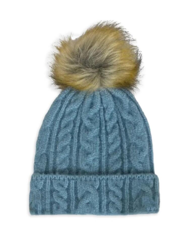 MARCUS ADLER Women's Cableknit Faux Fur Trim Beanie - Blur Cover