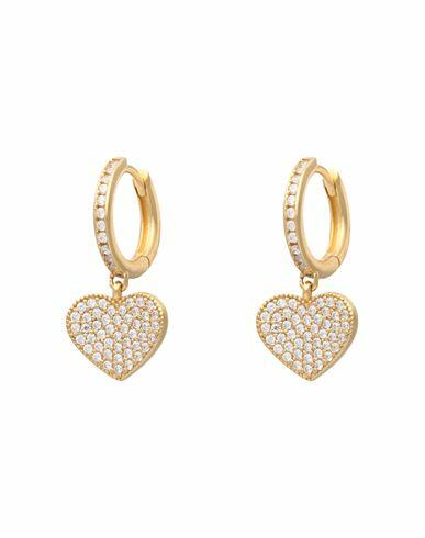 Kurshuni Liebe- Love Woman Earrings Gold 925/1000 Silver, Cubic zirconia Cover