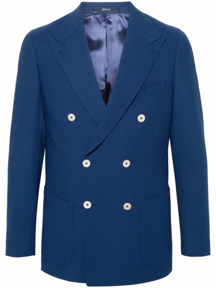 Boggi Milano interwoven double-breasted blazer - Blue Cover