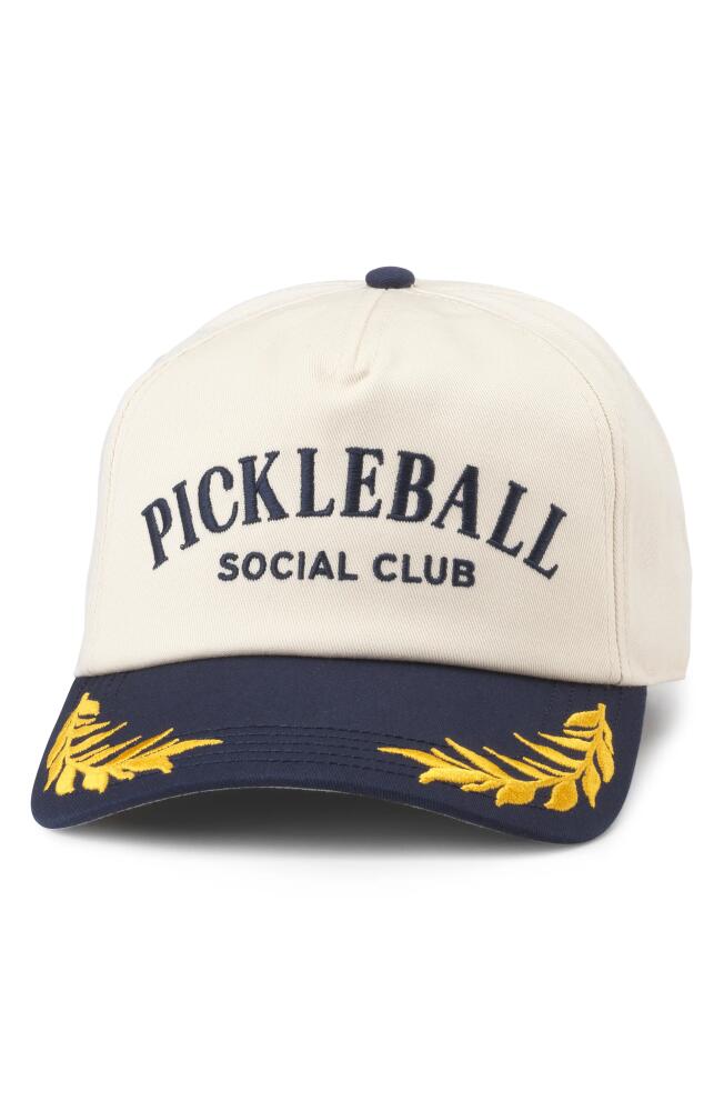 American Needle Club Snapback Baseball Cap in Ivory-Navy Cover