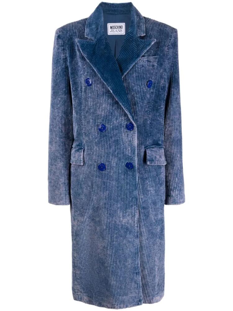 MOSCHINO JEANS double-breasted corduroy coat - Blue Cover