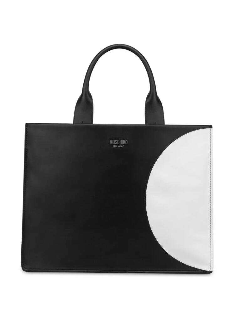 Moschino panelled leather tote bag - Black Cover