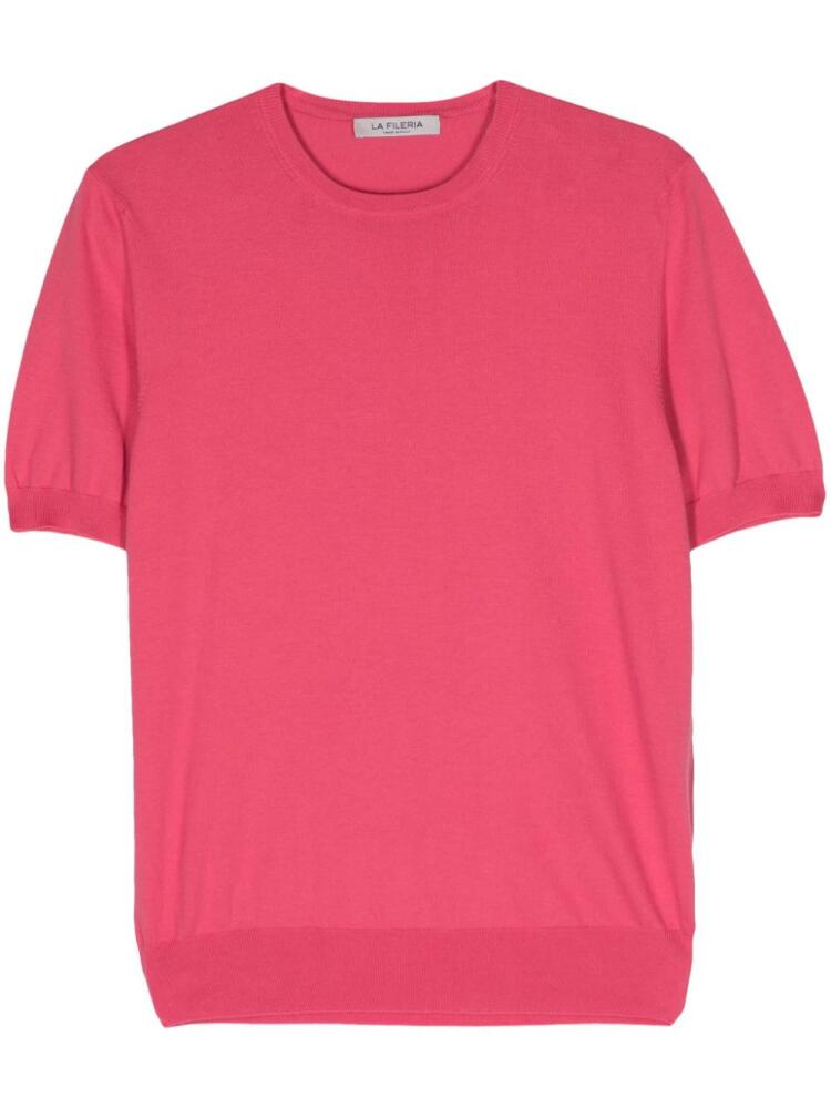 Fileria crew-neck cotton T-shirt - Pink Cover