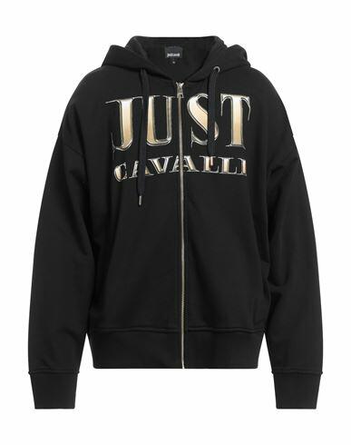 Just Cavalli Man Sweatshirt Black Cotton Cover