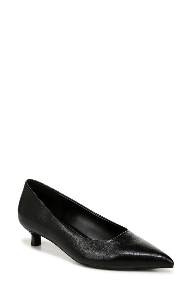 Naturalizer Natalia Pointed Toe Kitten Heel Pump in Black Leather Cover