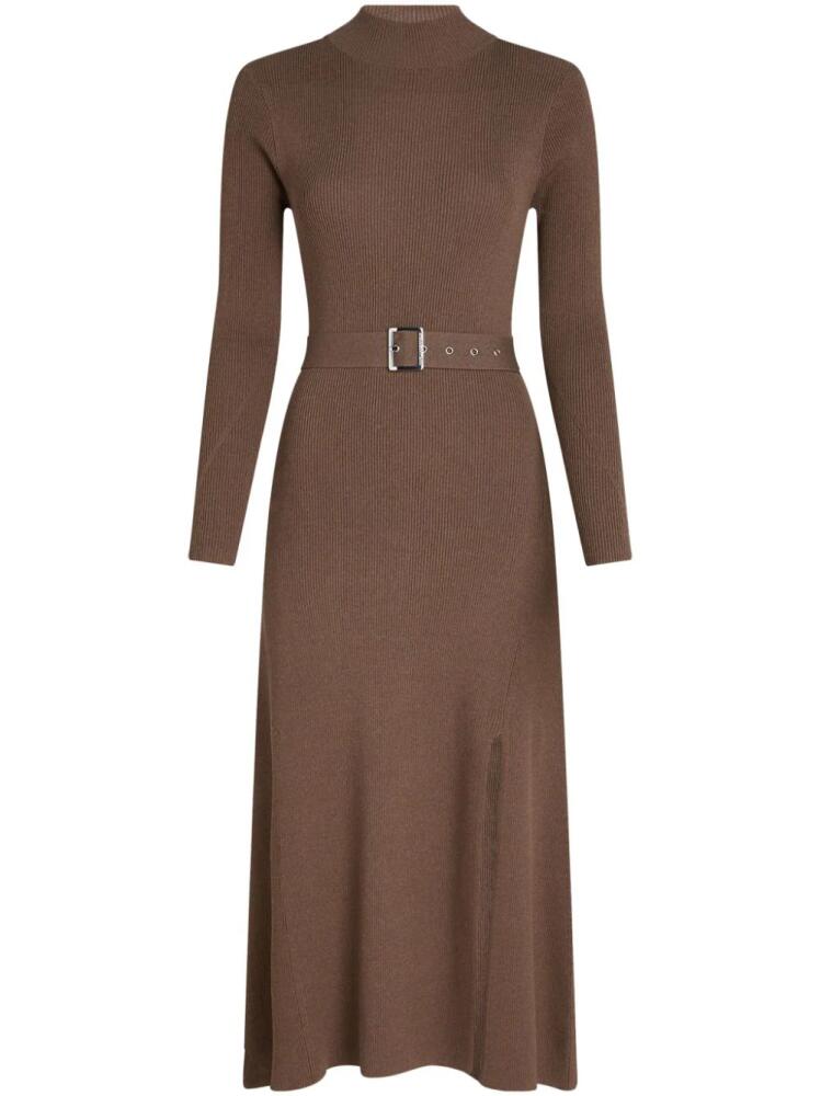 Karl Lagerfeld belted knitted dress - Brown Cover