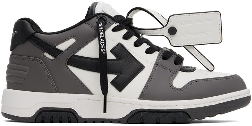 Off-White White & Gray Out Of Office Sneakers Cover