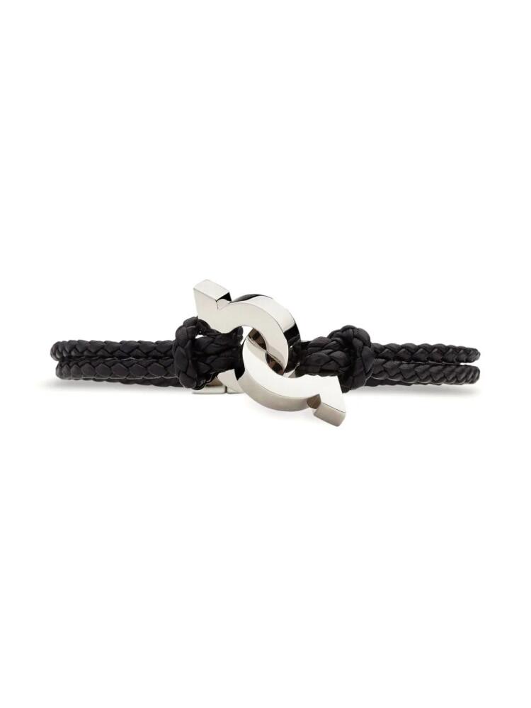 Ferragamo Gancini braided leather bracelet - Black Cover