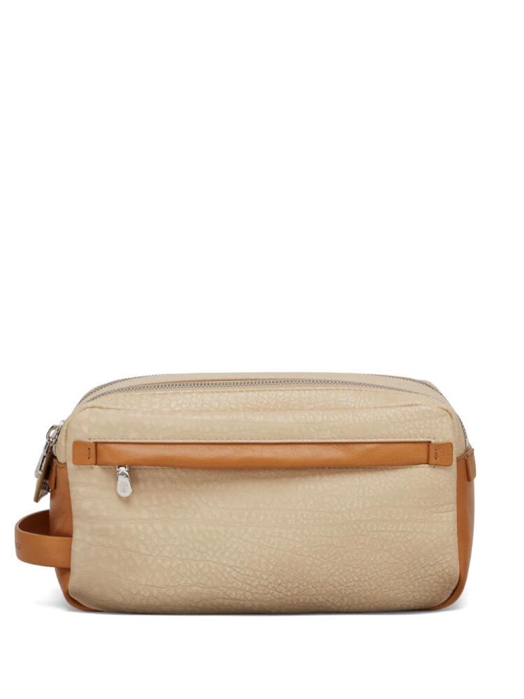 Brunello Cucinelli leather beauty case - Neutrals Cover