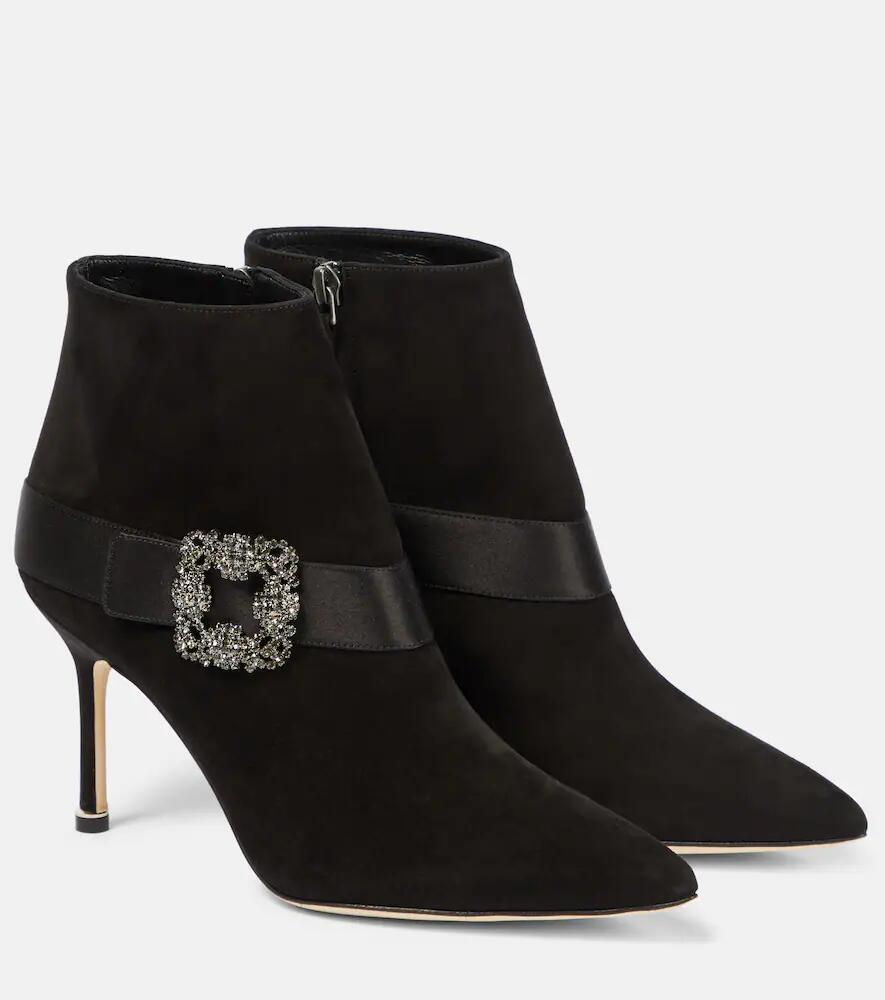 Manolo Blahnik Plinianu embellished suede ankle boots Cover