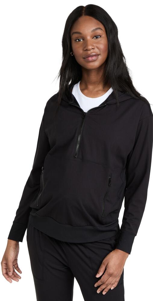 Ingrid & Isabel Half Zip Pullover Sweater Black Cover