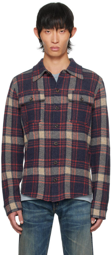 RRL Navy & Red Check Shirt Cover