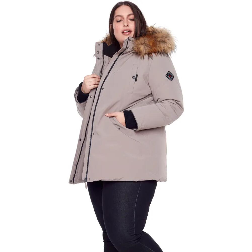 Alpine North GLACIER PLUS SIZE - Vegan Down Parka Winter Jacket in Taupe Cover