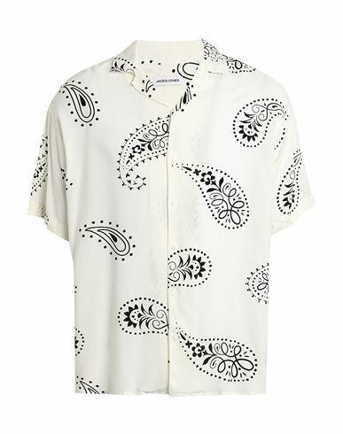 Jack & Jones Man Shirt Ivory Viscose Cover