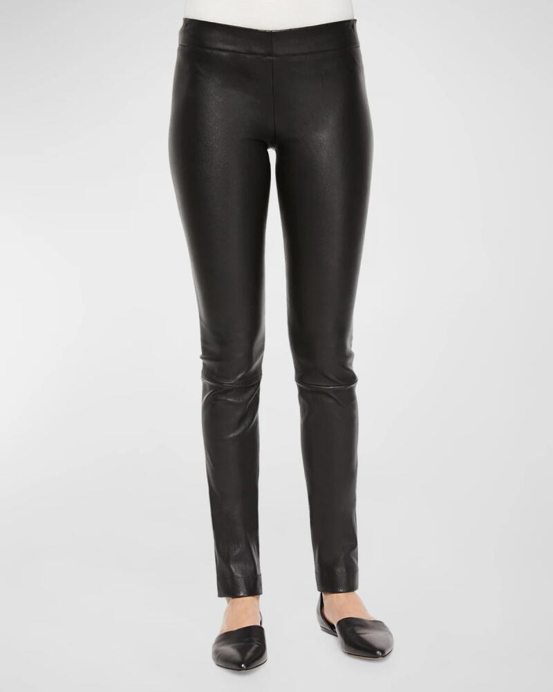 THE ROW Skinny Leather Moto Leggings Cover