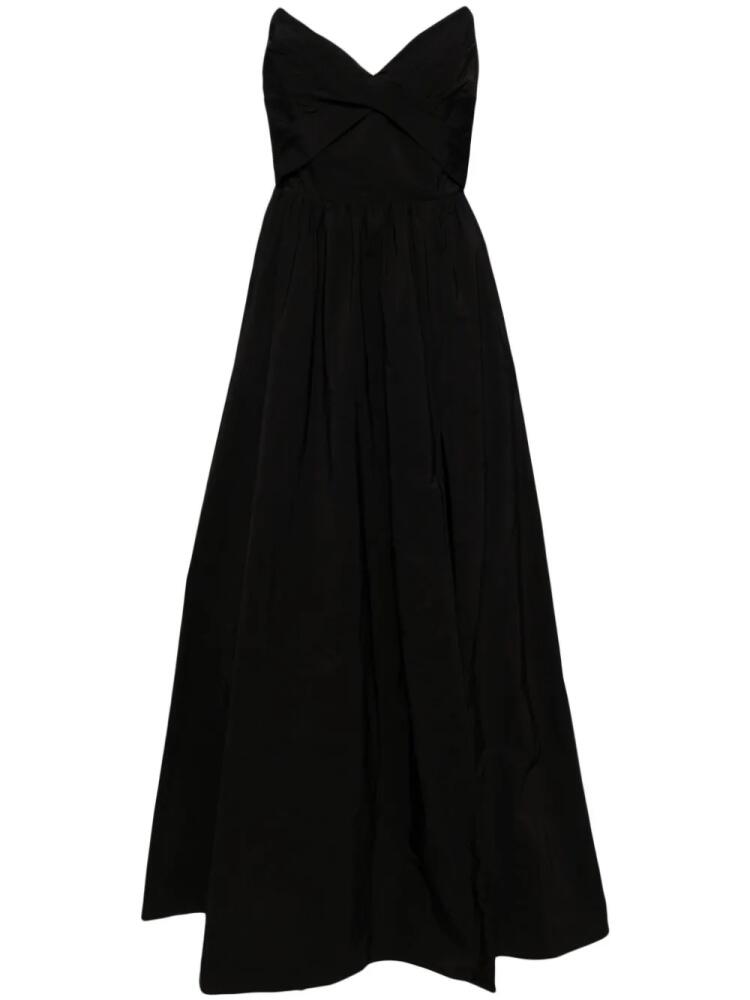 Marchesa Notte pleated taffeta gown - Black Cover