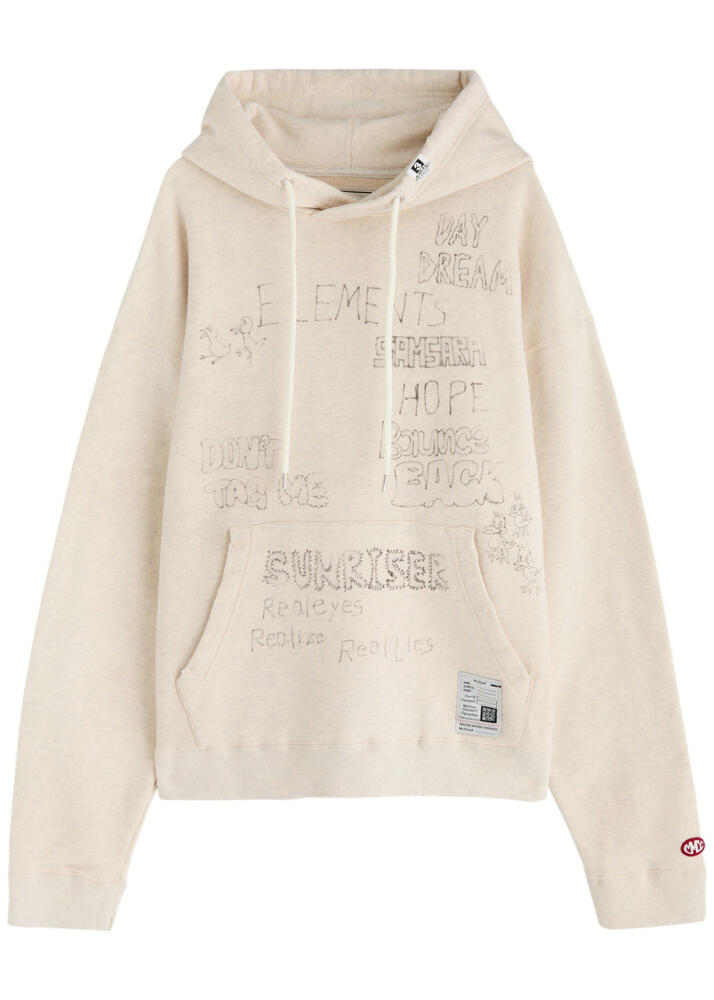 Maison mihara yasuhiro Printed Hooded Cotton Sweatshirt - Cream Cover