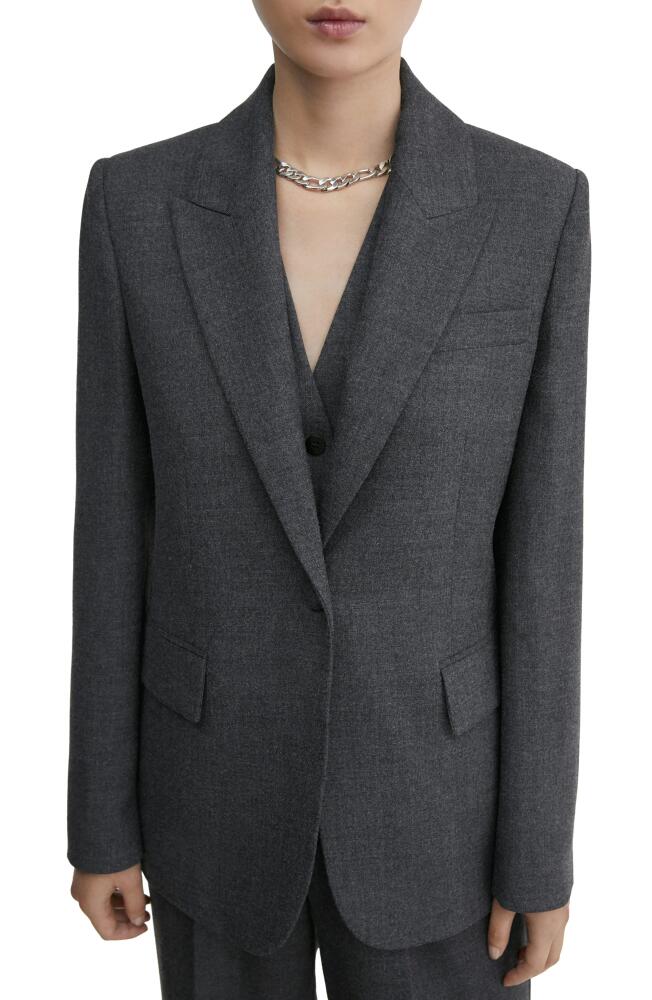 MANGO Structured Suiting Jacket in Medium Heather Grey Cover