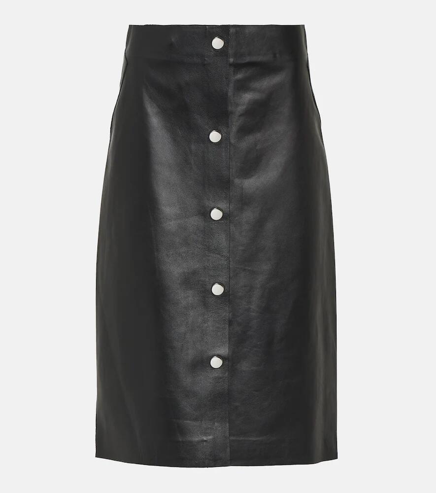 Victoria Beckham High-rise leather midi skirt Cover