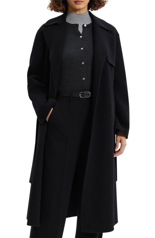 Theory Wool Blend Trench Coat in Black - 001 Cover