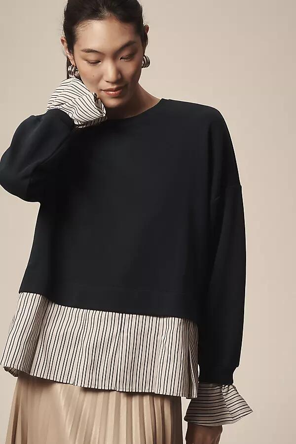 Maeve Striped Trim Twofer Sweatshirt Cover